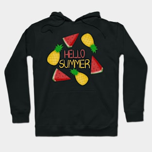 Hello Summer tropical fruits Hoodie